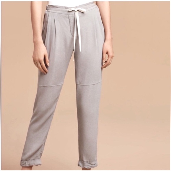 Wilfred Pants - WILFRED By Aritzia Marais 100% Silk Tan Trouser Pants
